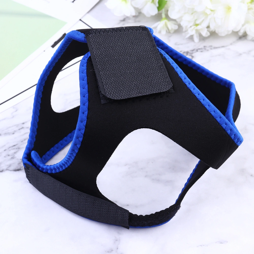 1PC Adjustable Snore Stop Device Triangle Chin Strap Jaw Belt for Sleep Stress Reducing (Black and Blue)