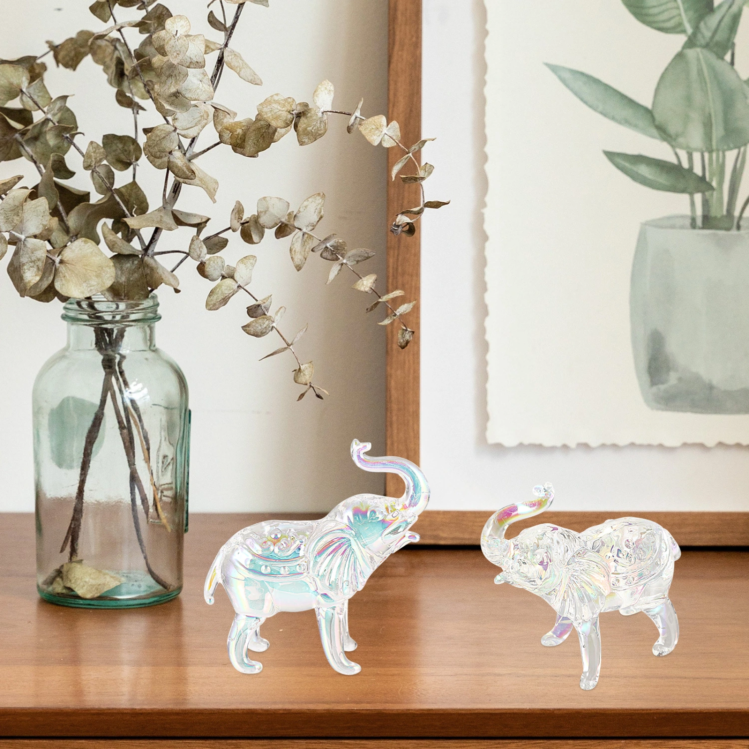 Lovely Crystal Elephant Statue Delicate Hallway Ornament Small Adornment