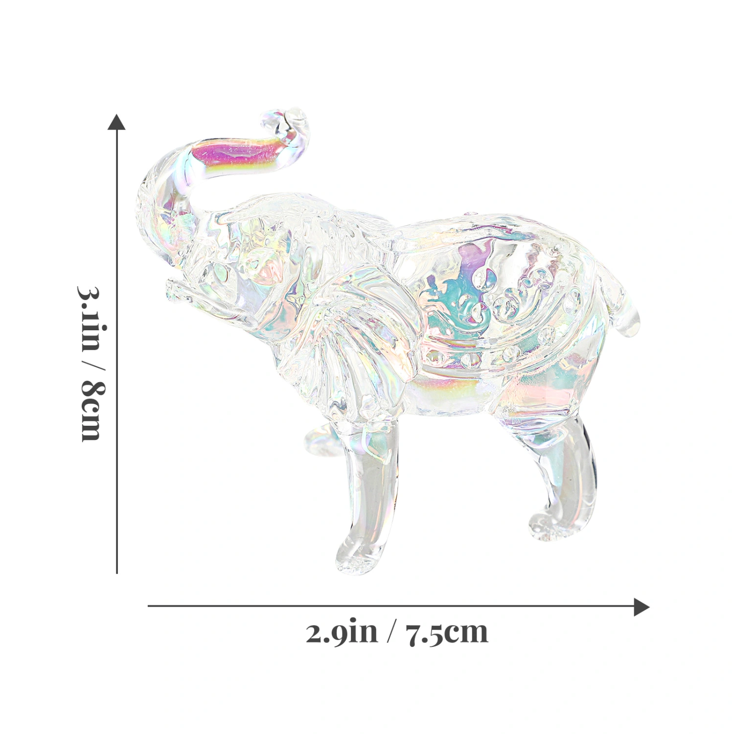 Lovely Crystal Elephant Statue Delicate Hallway Ornament Small Adornment