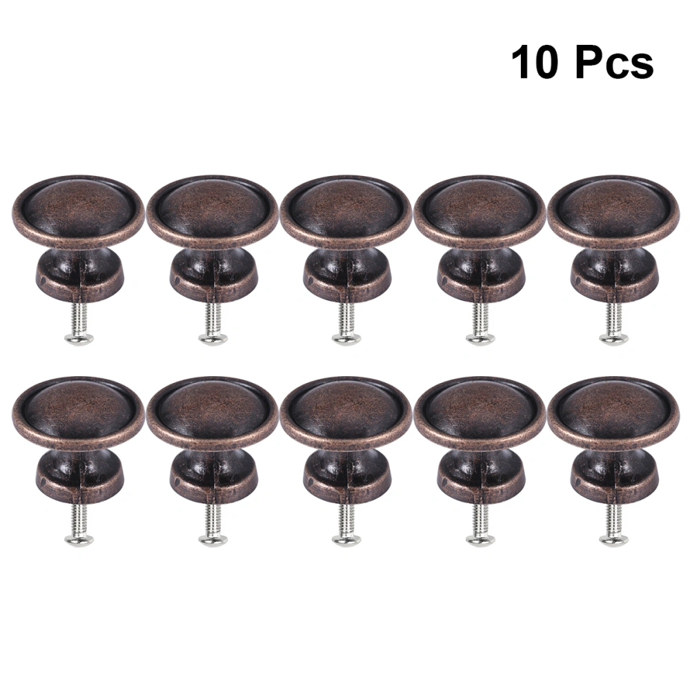 10pcs 25x21mm Retro Round Handle Practical Alloy Cabinet Pull Handle Durable Vintage Drawer Handle with 10 Screws for Home Daily Use