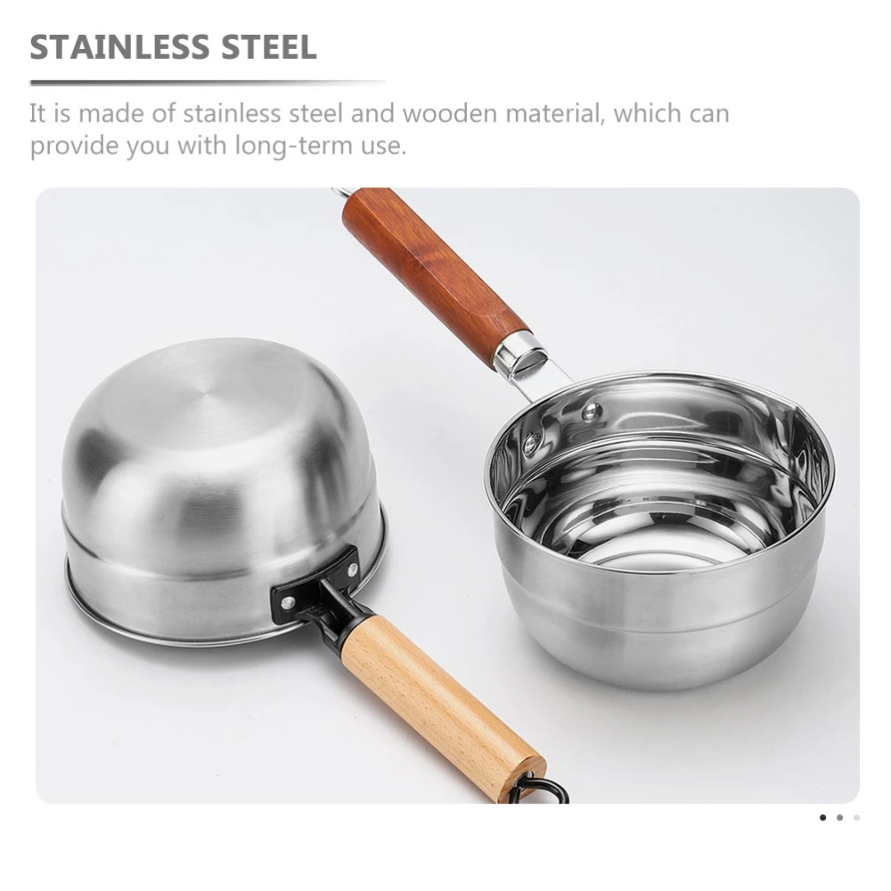 Household Water Ladle Kitchen Stainless Steel Watering Ladle with Wooden Handle