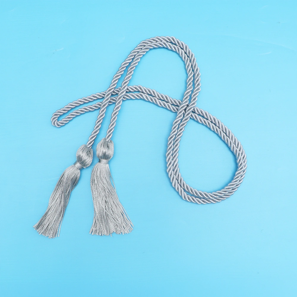 4PCS Double-ended Braided Tassels Graduation Season Honor Decorative Tassels Graduation Honors Rope Double Head Tassels Fringe DIY Handmade Braided Tassels Grey