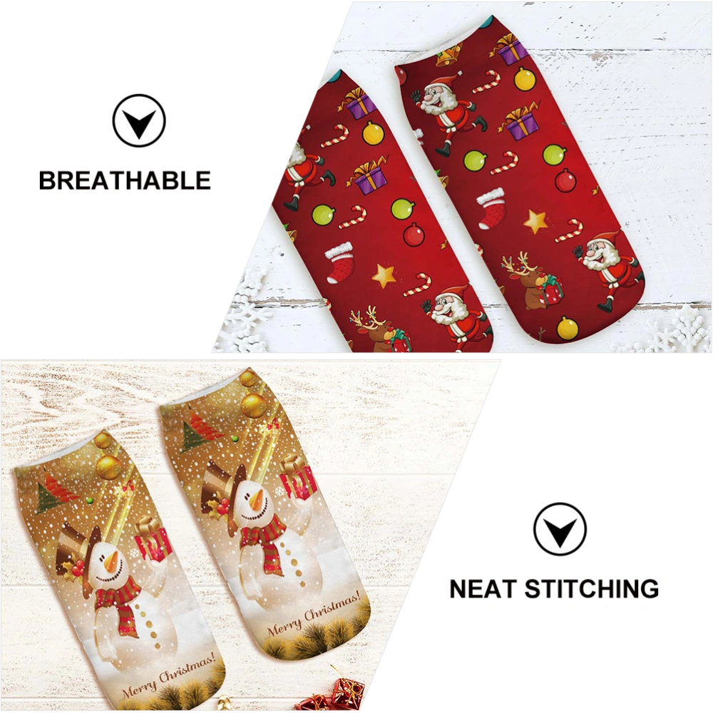 8 Pairs Christmas Sock Polyester Sock Christmas Theme Pattern Sock (Mixed Style)