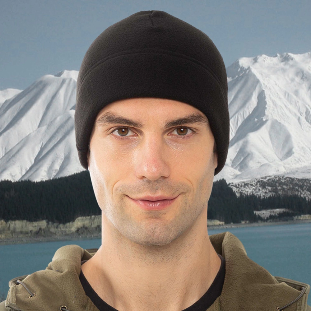 2pcs Windproof Hat Outdoor Riding Beanie Hat Warmth Thickening Skiing Earmuffs Fleece Hat for Women Men (Army Green)