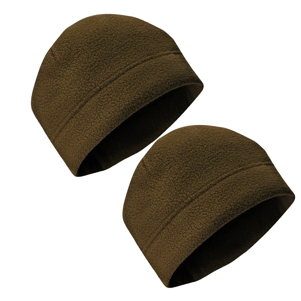 2pcs Windproof Hat Outdoor Riding Beanie Hat Warmth Thickening Skiing Earmuffs Fleece Hat for Women Men (Army Green)