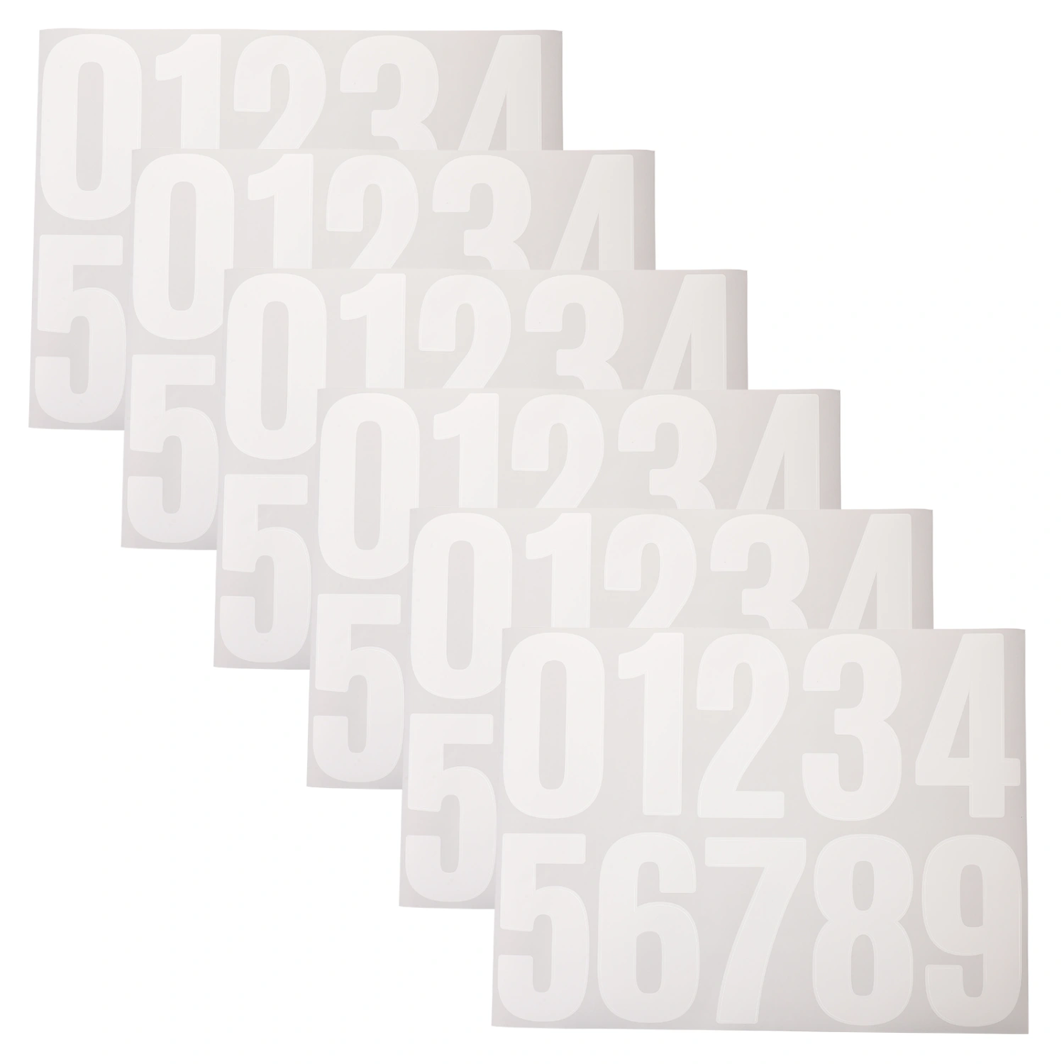 6 Sheets Large Number Stickers Adhesive Numbers Stickers for Garbage Bins Trash Can Number Stickers