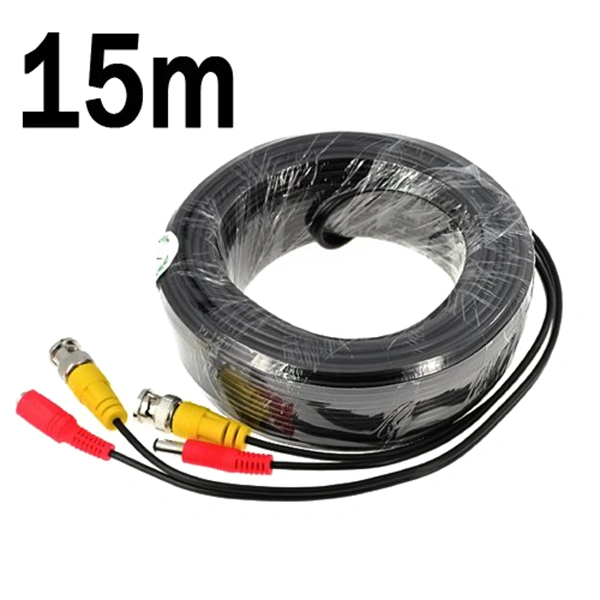 15M BNC Video Power Cable for CCTV Camera DVR Security System