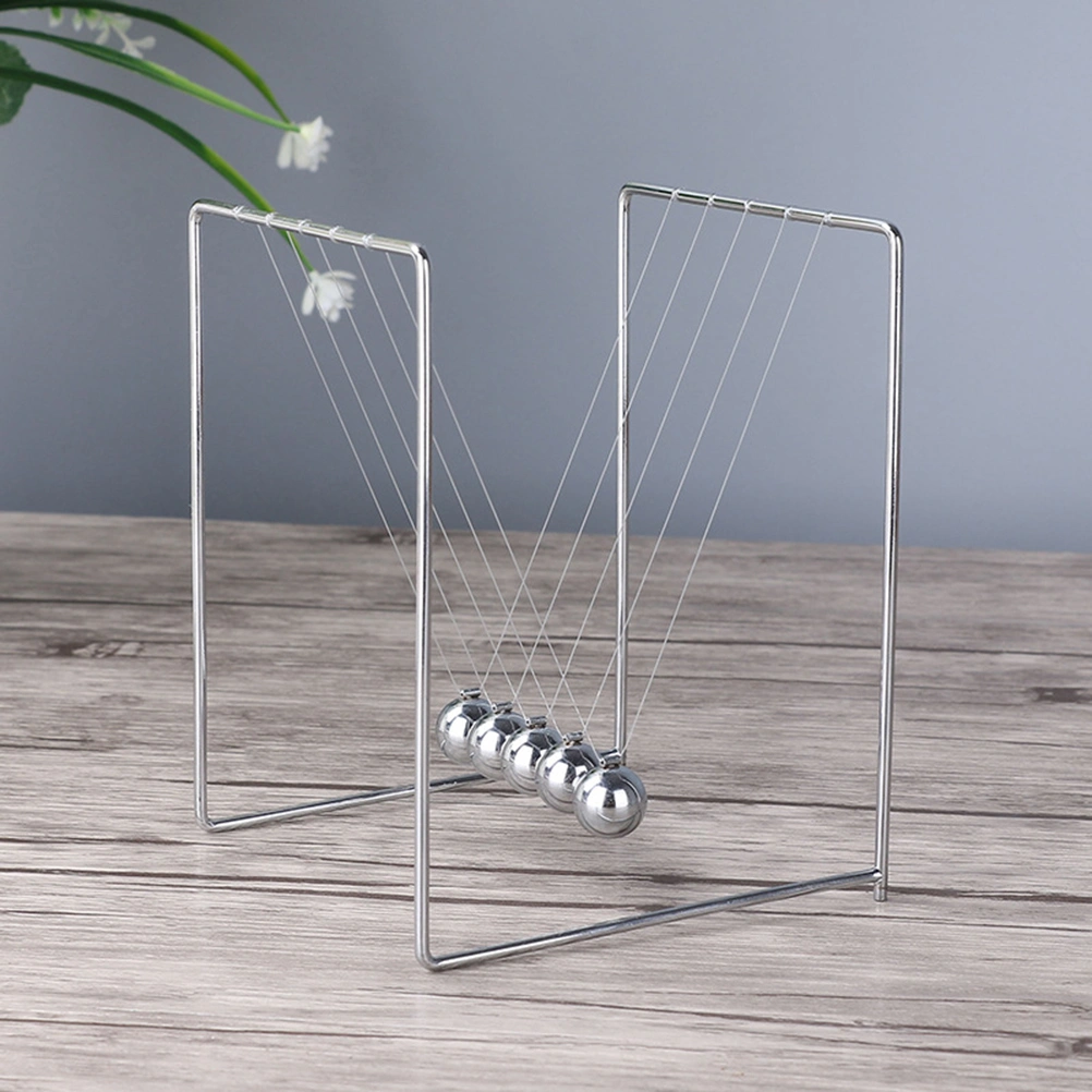 Newton Swing Ball Adornment Square Swing Ball Desktop Adornment Dynamics Experiment Tool Home Decor for School Home (S Size)