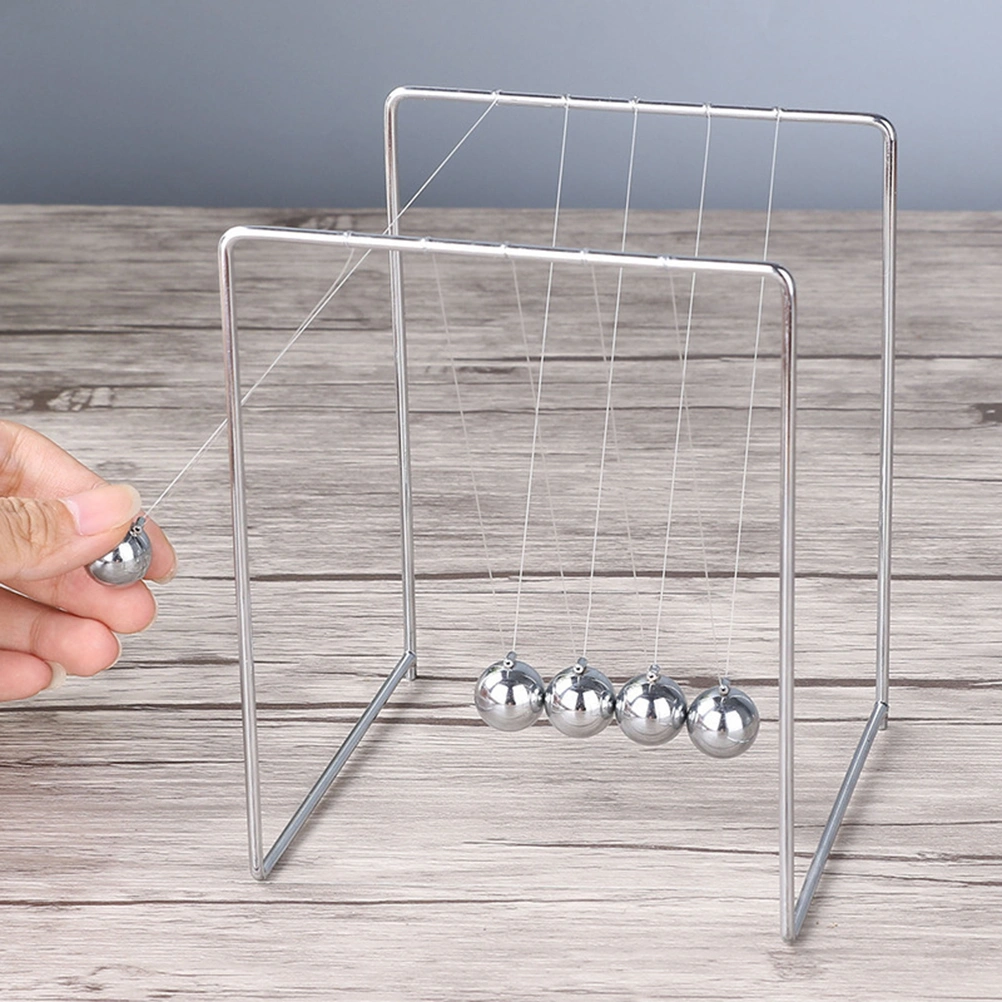 Newton Swing Ball Adornment Square Swing Ball Desktop Adornment Dynamics Experiment Tool Home Decor for School Home (S Size)