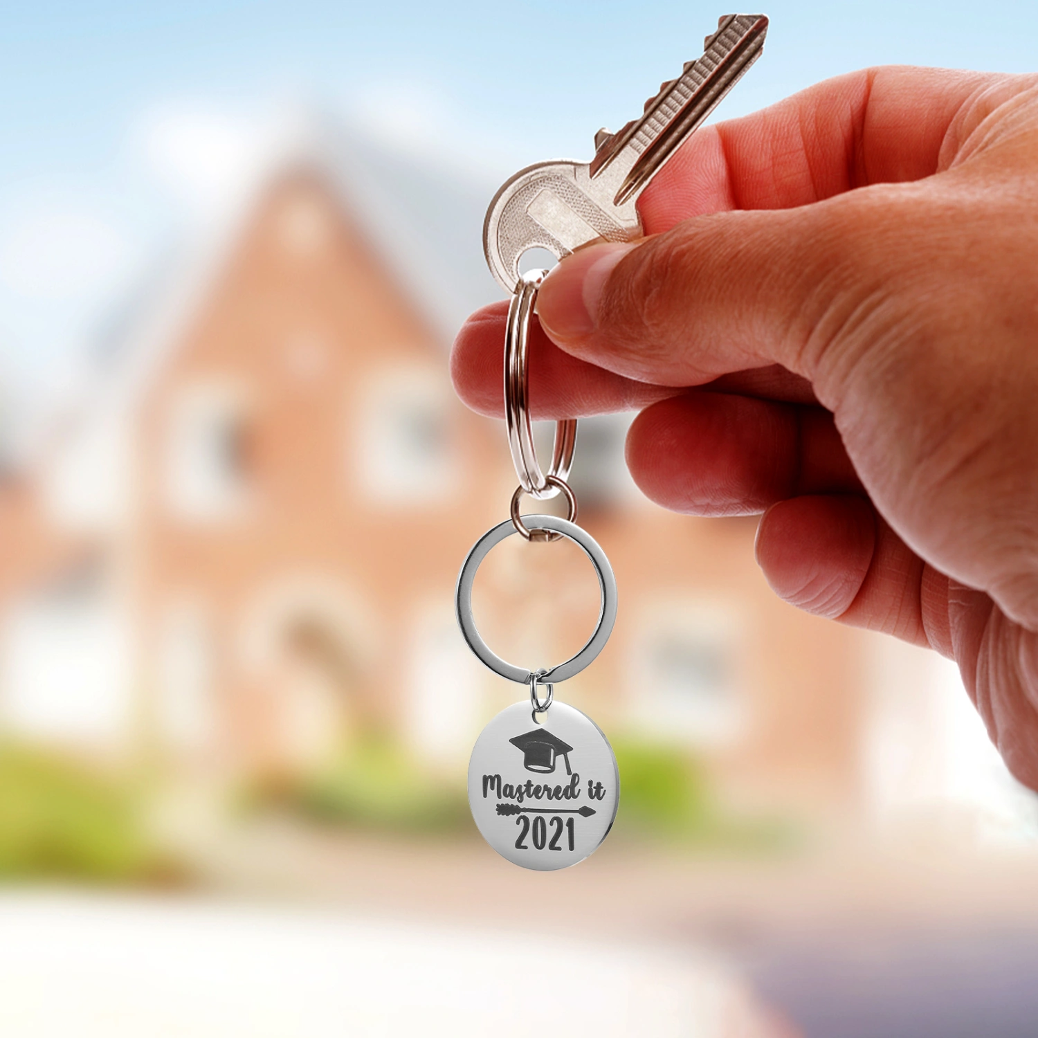 4pcs Exquisite Graduation Key Chain Doctorate Hat Key Ring Gift Hanging Pendant