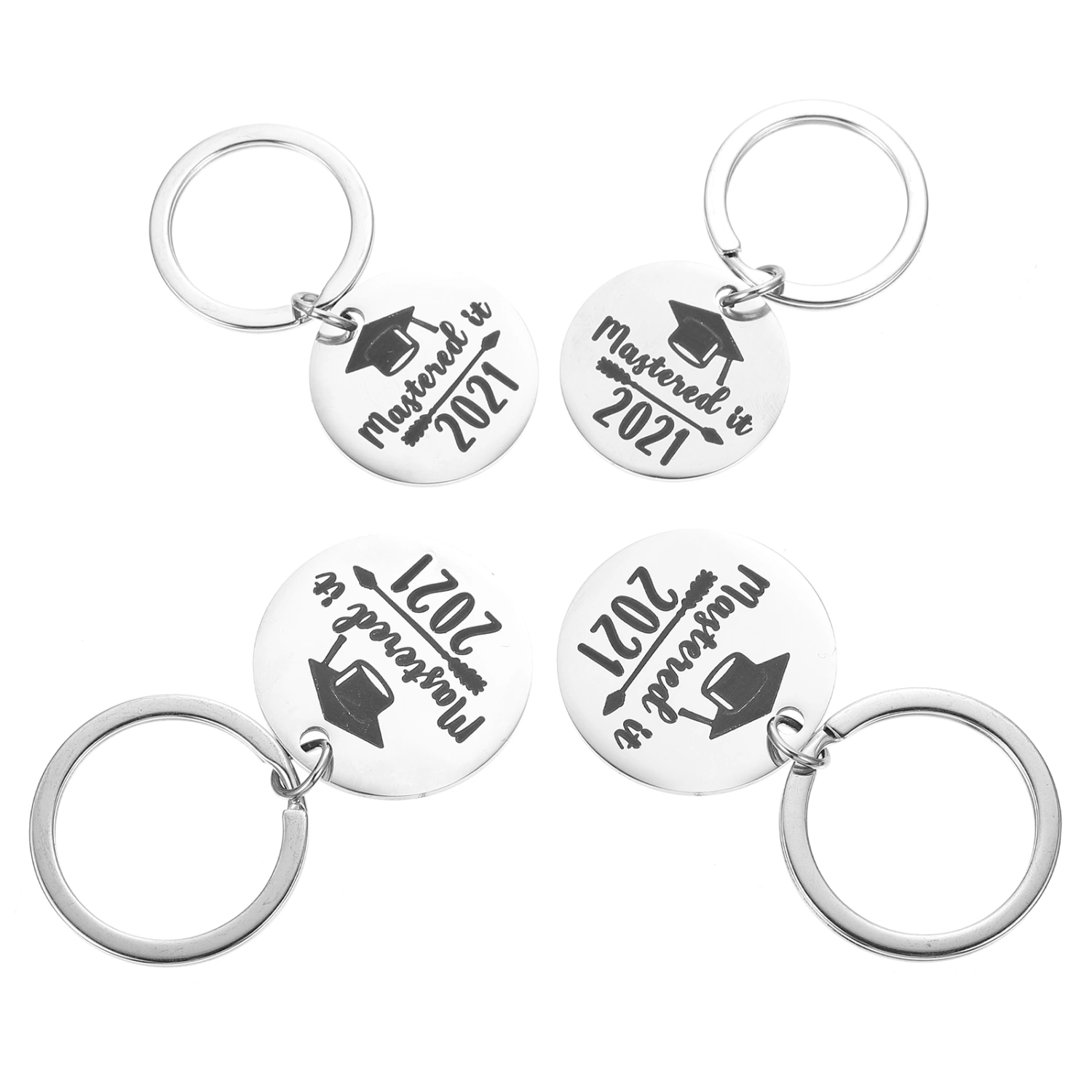 4pcs Exquisite Graduation Key Chain Doctorate Hat Key Ring Gift Hanging Pendant