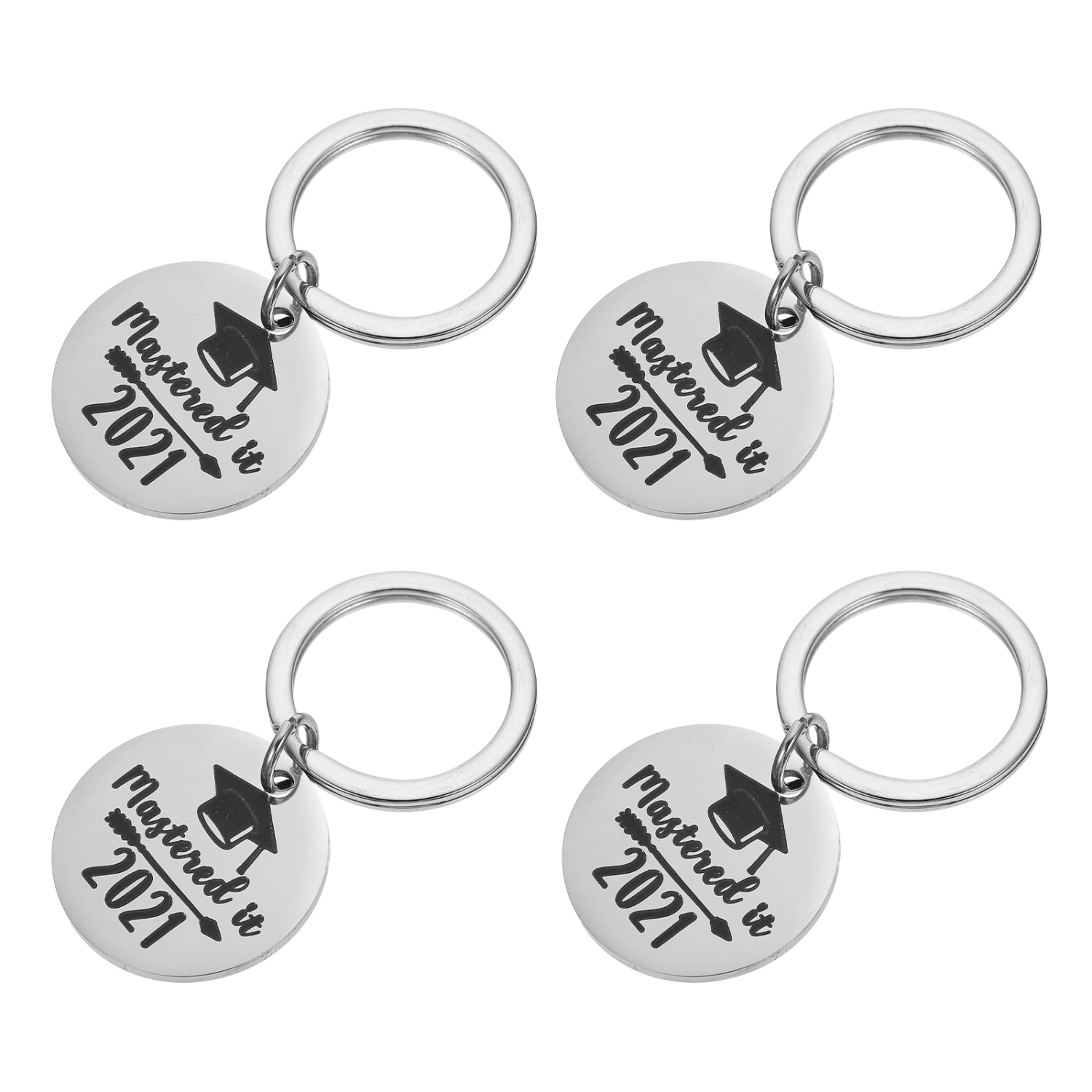 4pcs Exquisite Graduation Key Chain Doctorate Hat Key Ring Gift Hanging Pendant