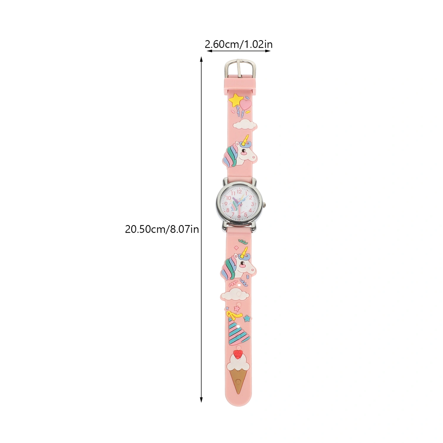 Adorable Unicorn Pattern Watch Colorful Plastic Strap Watch Boy Girl Wrist Watch