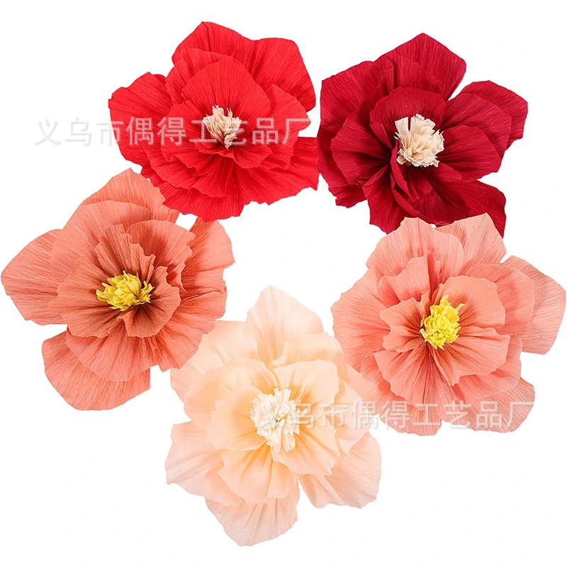 10Pcs Stereoscopic Flowers Artificial Paper Flowers Home Flowers Decor DIY Craft