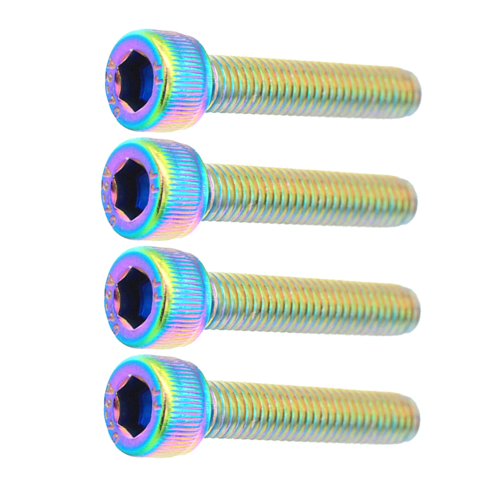4pcs Mountain Road Bike Fixed Gear Bike Bowl Cover Screw Stainless Steel Stand Cover Screw Bike Accessory for Bike (Dazzling Color)