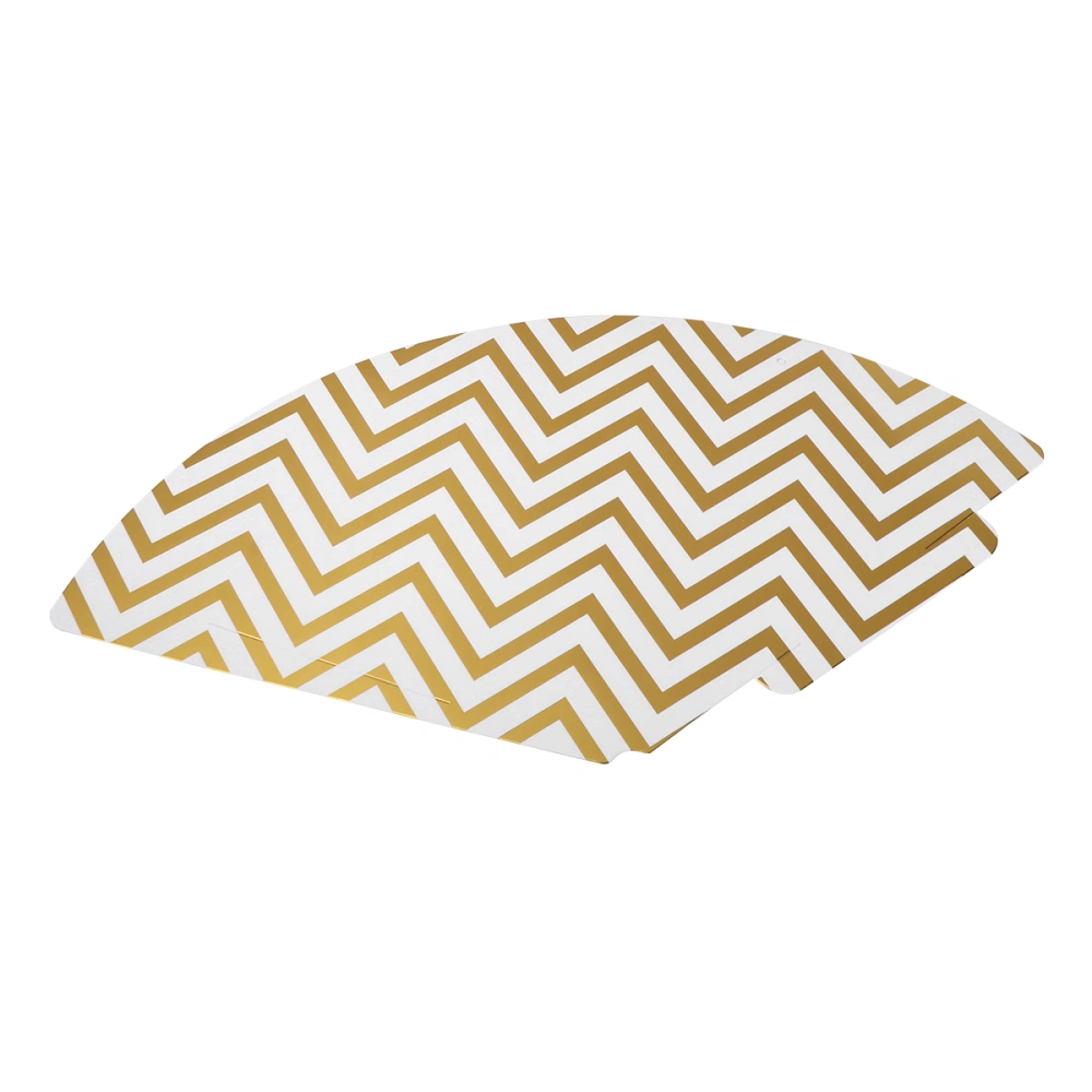 10pcs Children Birthday Party Headdress Triangle Party Hat Gilding Stripe Decor Party Supplies (Wave Stripe, Golden)