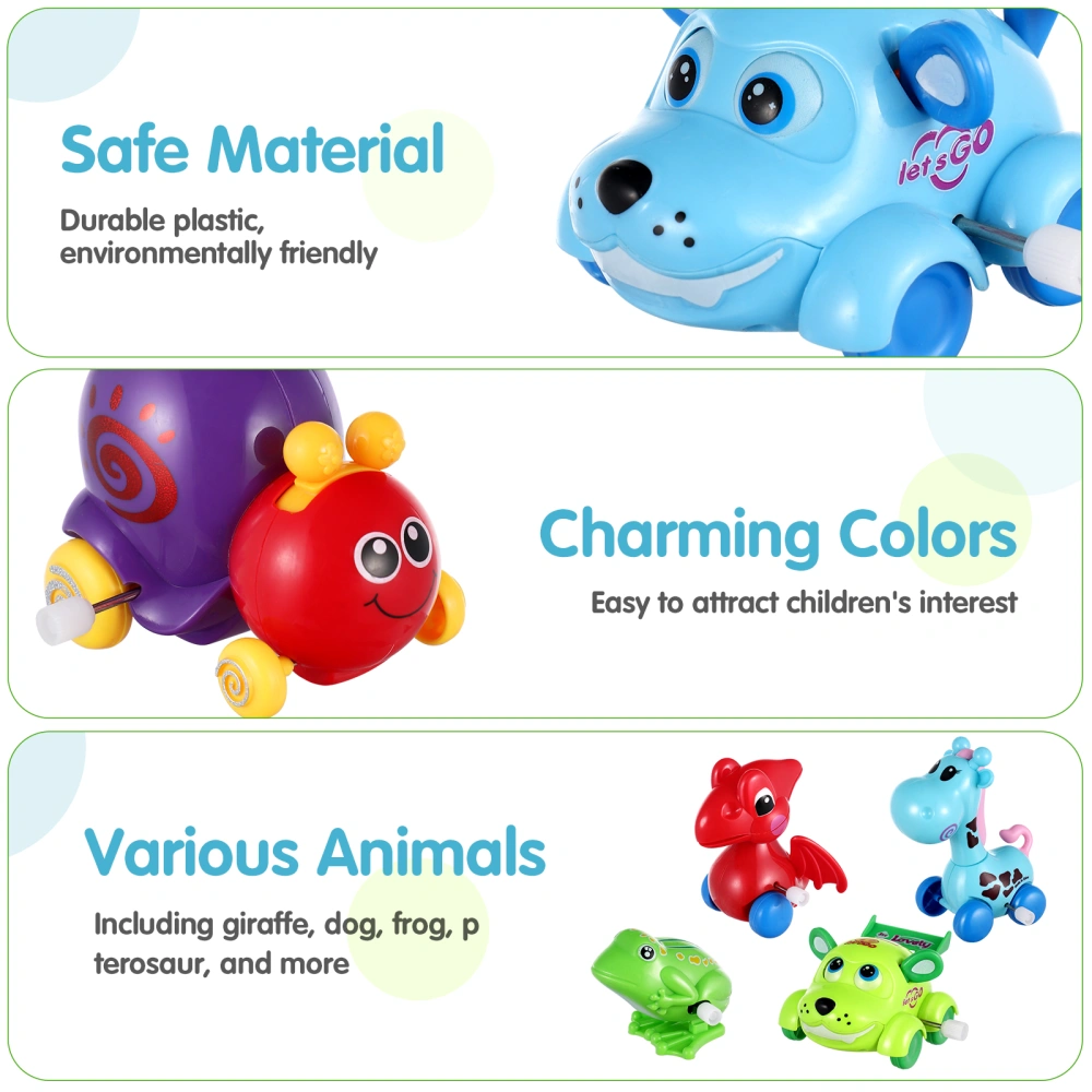 9pcs Animal Shape Kid Toys Educational Clockwork Toys Children Wind Up Playthings (Random Color and Style)