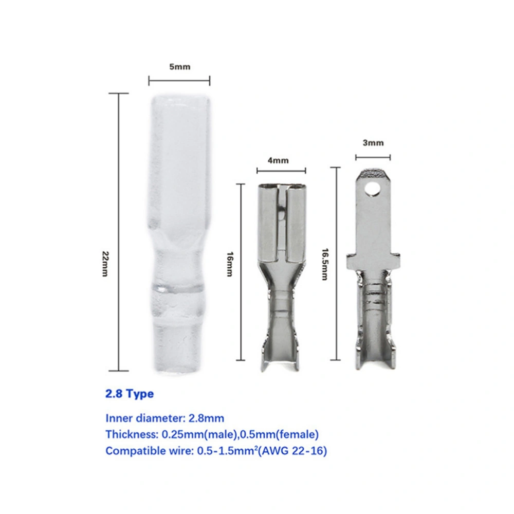 1 Set/540PCS Quick Splice Crimp Terminal 6.3/4.8/2.8mm Cold Pressed Connector