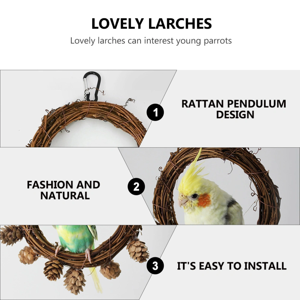 1Pc Pet Bird Hanging Swing Funny Budgie Plaything Cockatiel Rattan Swing Toy