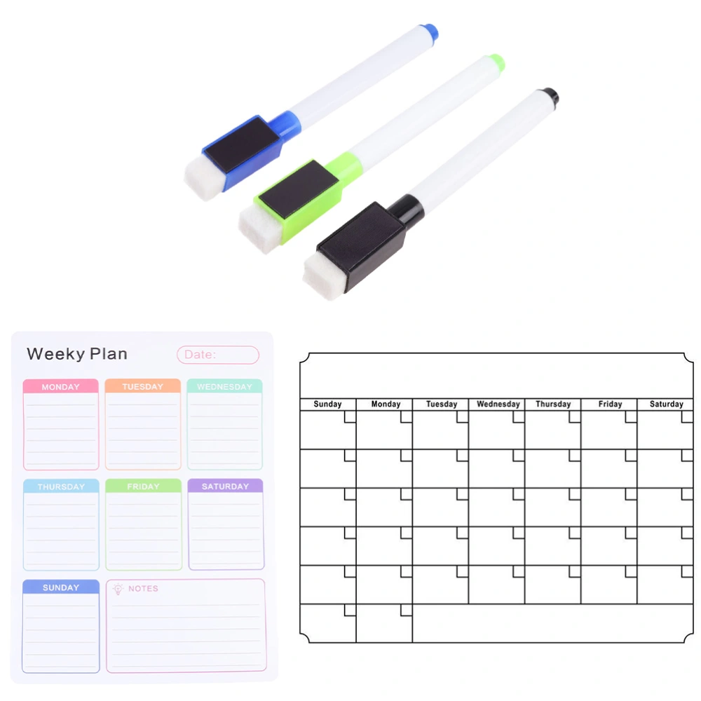 1 Set Erasable Message Board Useful Planner Tool Fridge Magnet Note Board