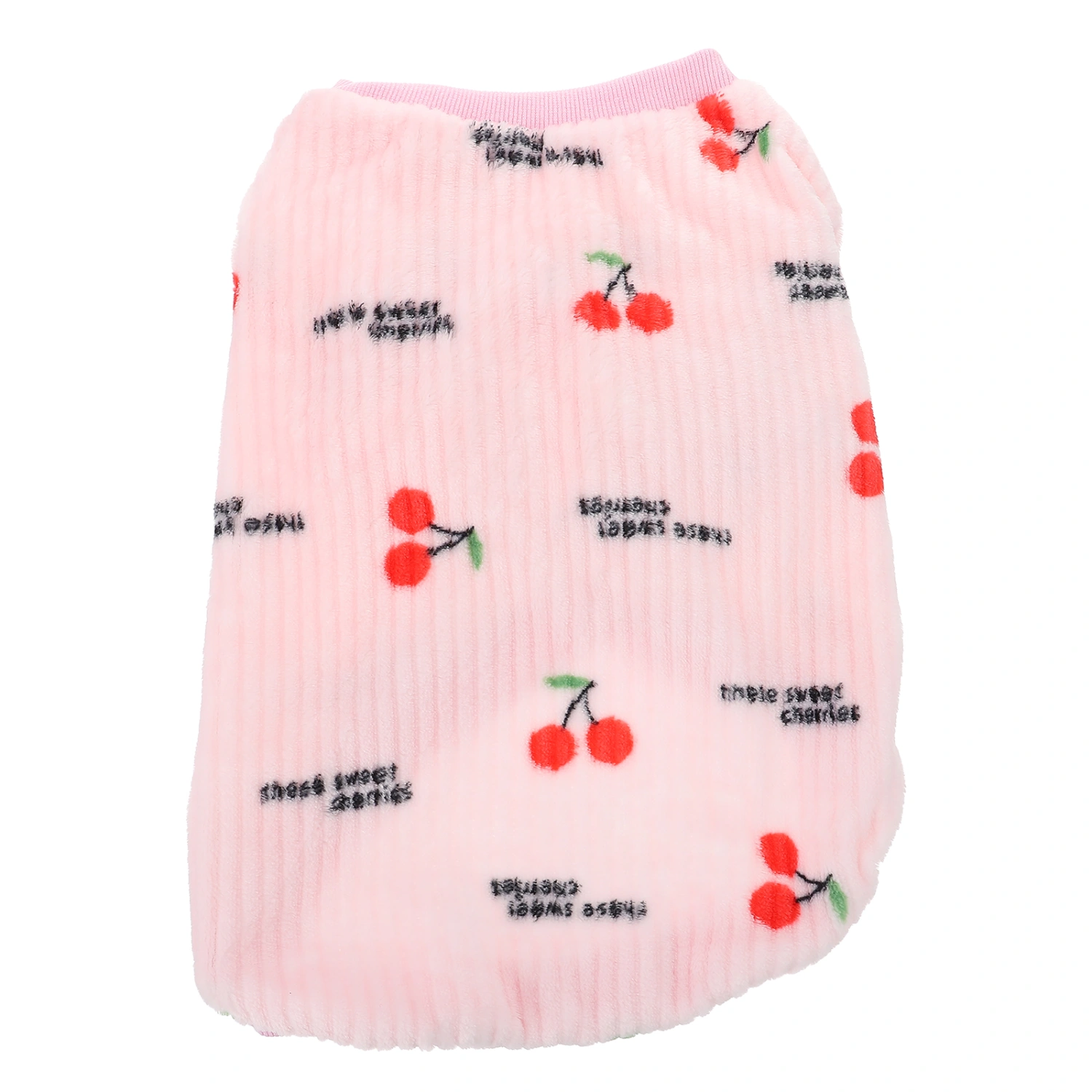 1Pc Stylish Cherry Pattern Dog Vest Cozy Warm Puppy Pet Pullover Winter Clothes