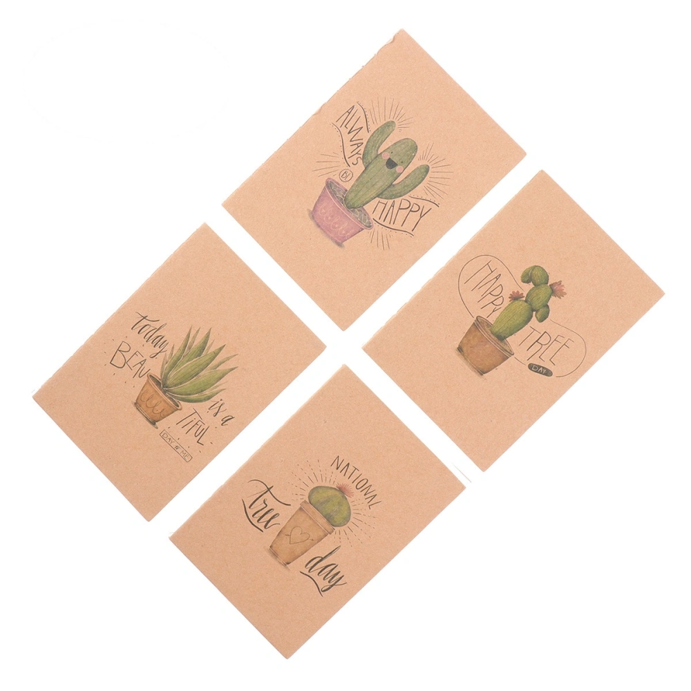 24Pcs Kraft Paper Notebook Blank Travel Journal Set Notebook for Writing Drawing 64K (Cactus Series)