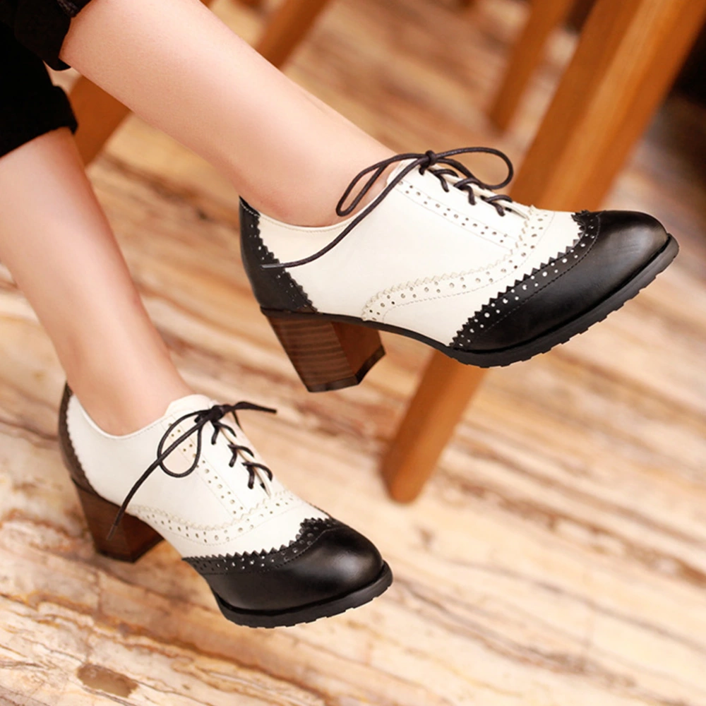 1 Pair of Lady Shoes Stylish Shoes High Heel Shoes Lacing Footwear for Women