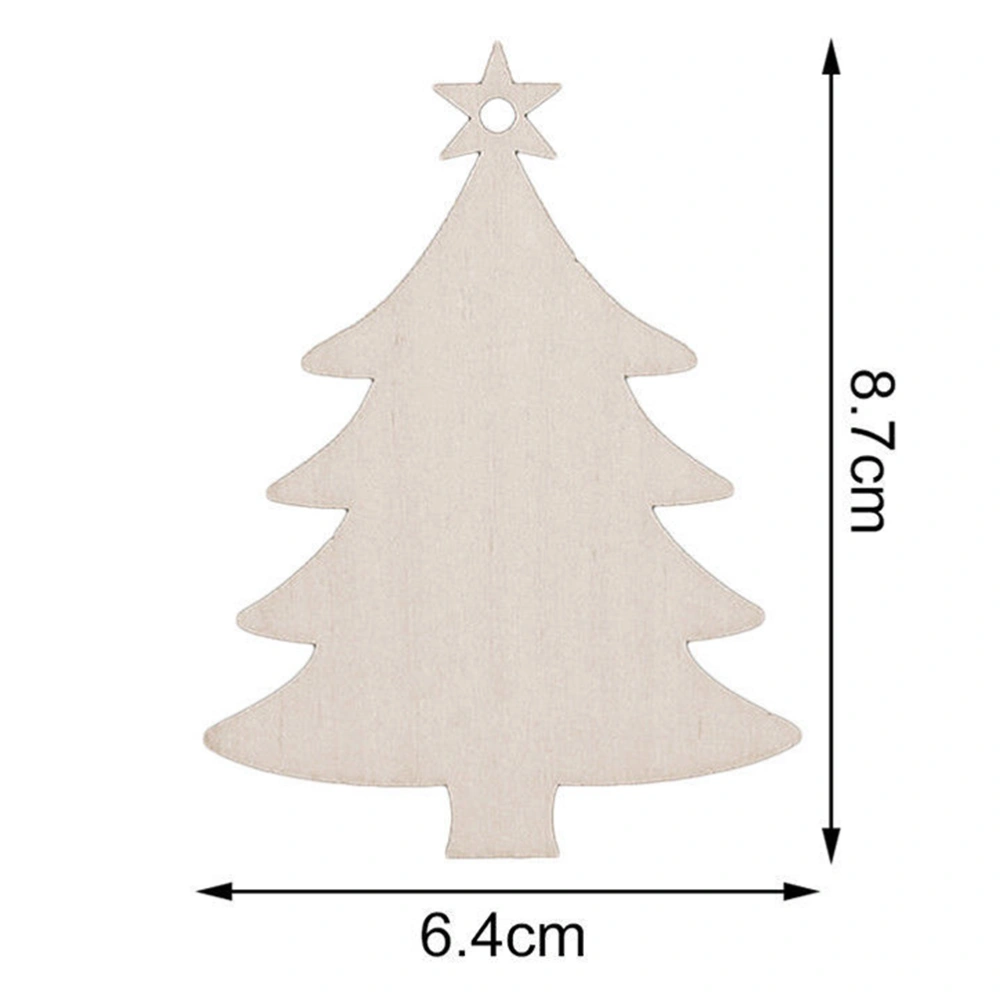 10pcs Christmas Wooden Hanging Decor Embellishments for Christmas Tree Home Wall Decor (Christmas Tree)