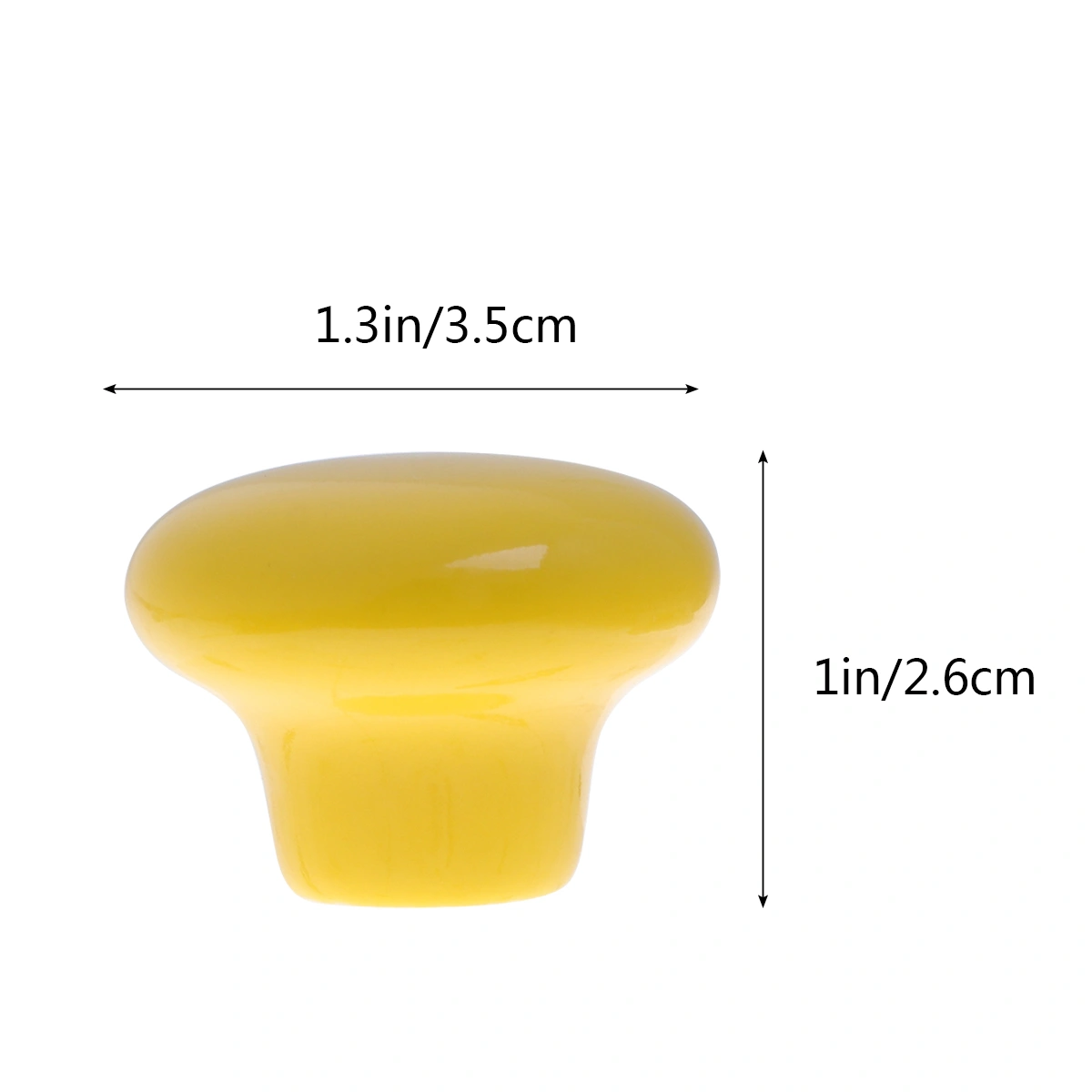 5pcs Durable Round Ceramic Kitchen Cupboard Cabinet Drawer Door Knobs Pull Handles - Size S (Yellow)