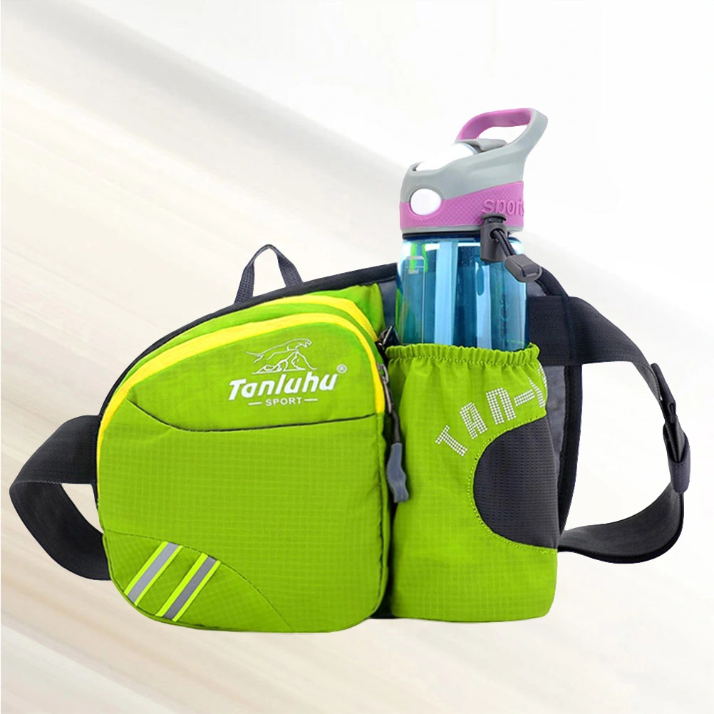 Running Waist Pack Sports Waist Bag Belt Bag with Water Bottle Holder for Travel Hiking Cycling Camping (Green)