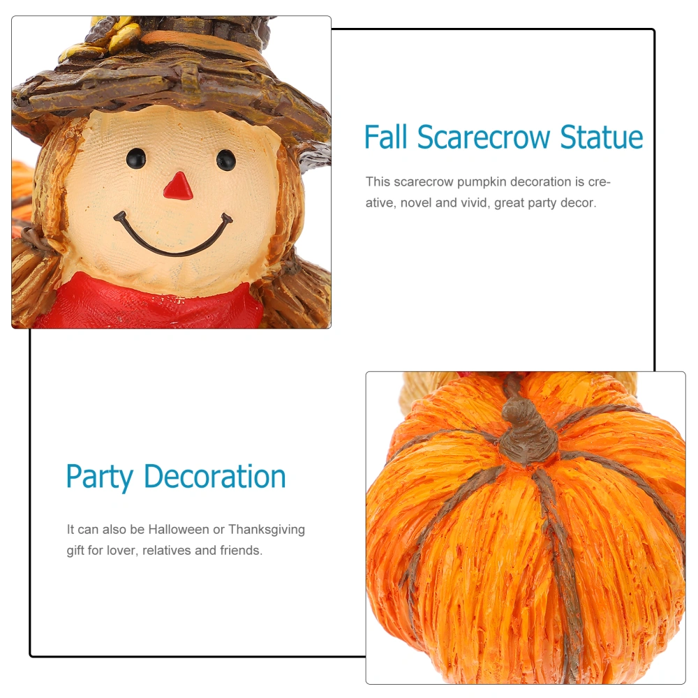 1Pc Resin Scarecrow Pumpkin Decoration Chic Thanksgiving Decoration Party Decor