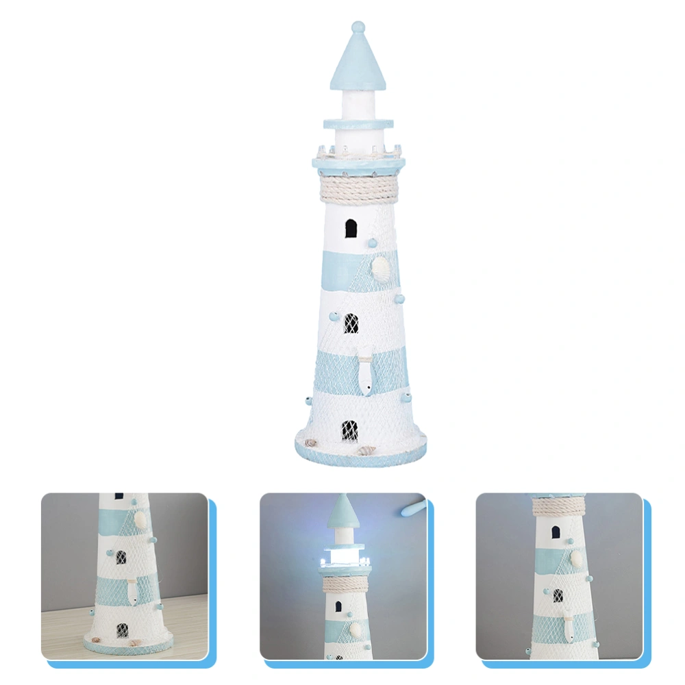 Lighthouse Decor with Light Mediterranean Style Desktop Adornment for Home Shop