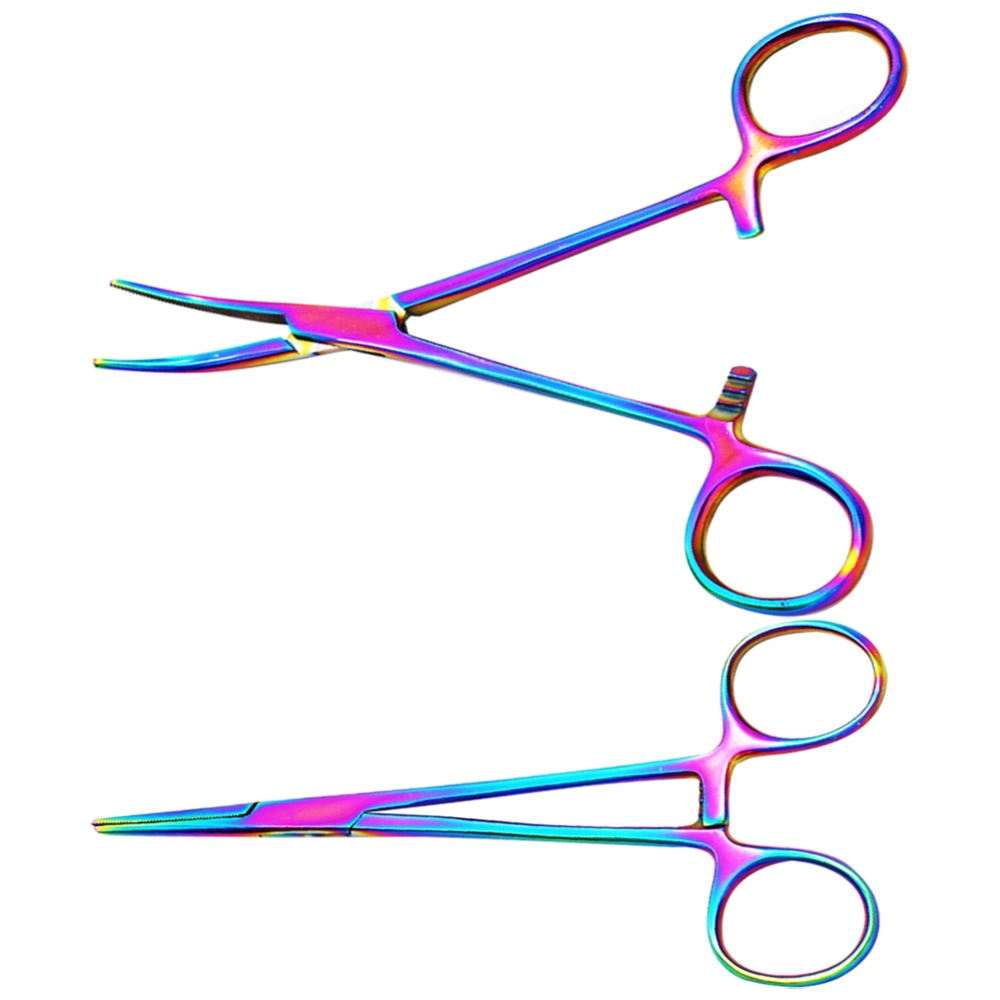 2Pcs Hemostat Forceps Stainless Steel Pet Dog Kitten Scissors Ear Hair Puller Clamp