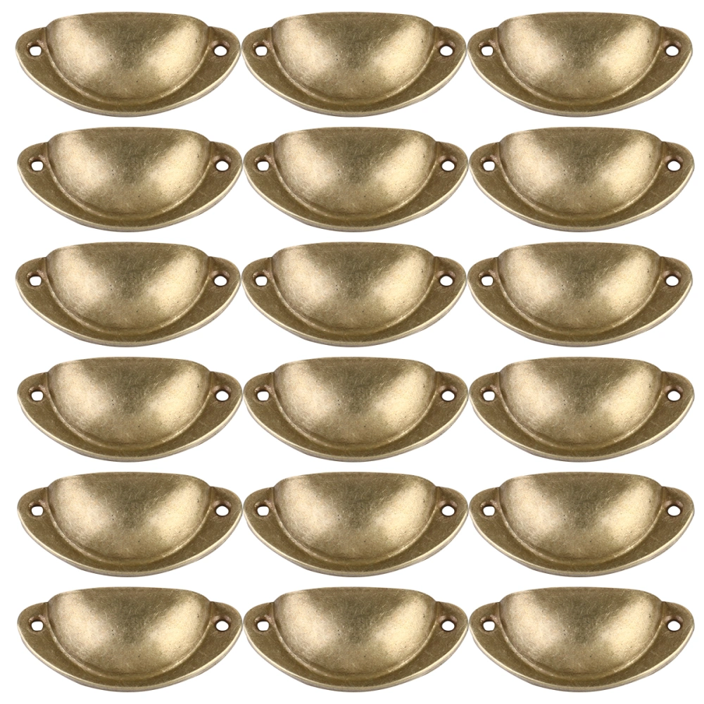 18pcs Retro Semicircle Handle Practical Cabinet Pull Handle Durable Drawer Handle for Home Daily Use (Yellow Bronze)