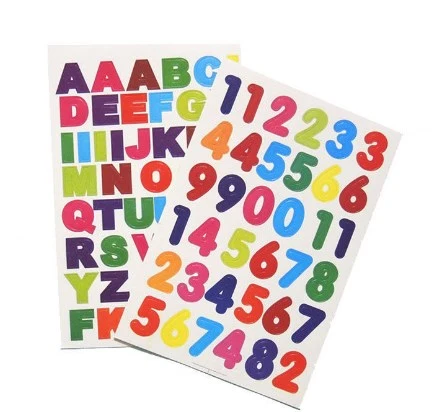 20 Sheets of Alphabet and numbers Stickers Educational Decals Kid Mailbox Labels Wall Stickers for Home Nursery Kindergarten