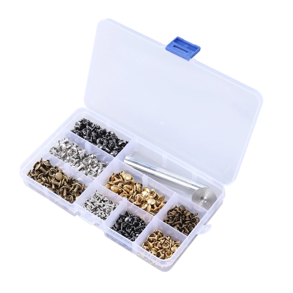 240pcs Leather Rivets Snap Buttons Double Rivet Fasteners with Installation Tools for DIY Crafting Repairing Decoration