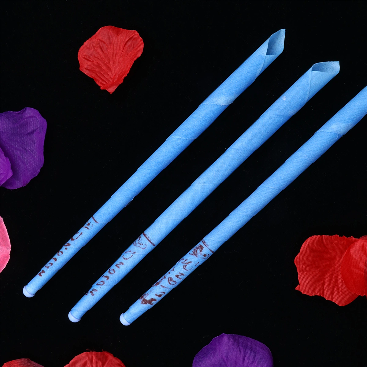 15pcs Auricular Candle Therapy Aromatherapy Beeswax Ear Therapy Straight Bell Trumpet Shape Type (Sky-blue)