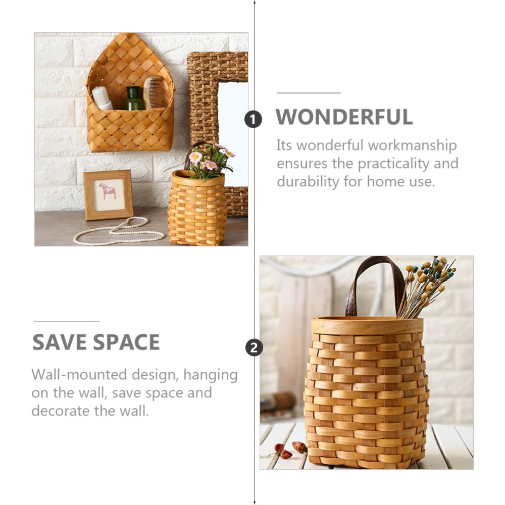 2pcs Multipurpose Woven Storage Baskets Wall Hanging Storage Baskets for Home