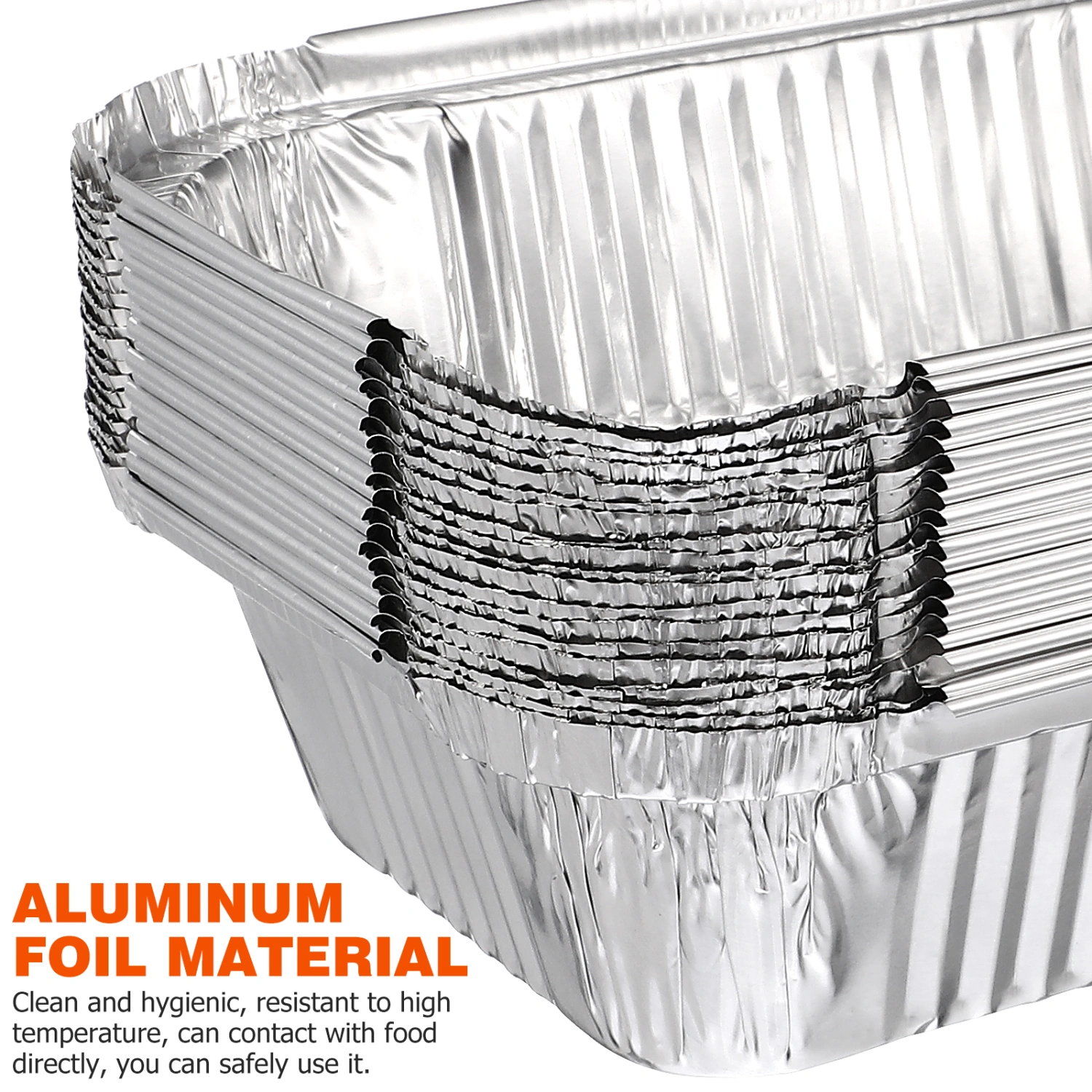 20 Pcs Disposable Foil Pans Aluminium Foil Trays Foil Food Trays Tin Foil Pans Containers for Oven Roasting Broiling Cooking