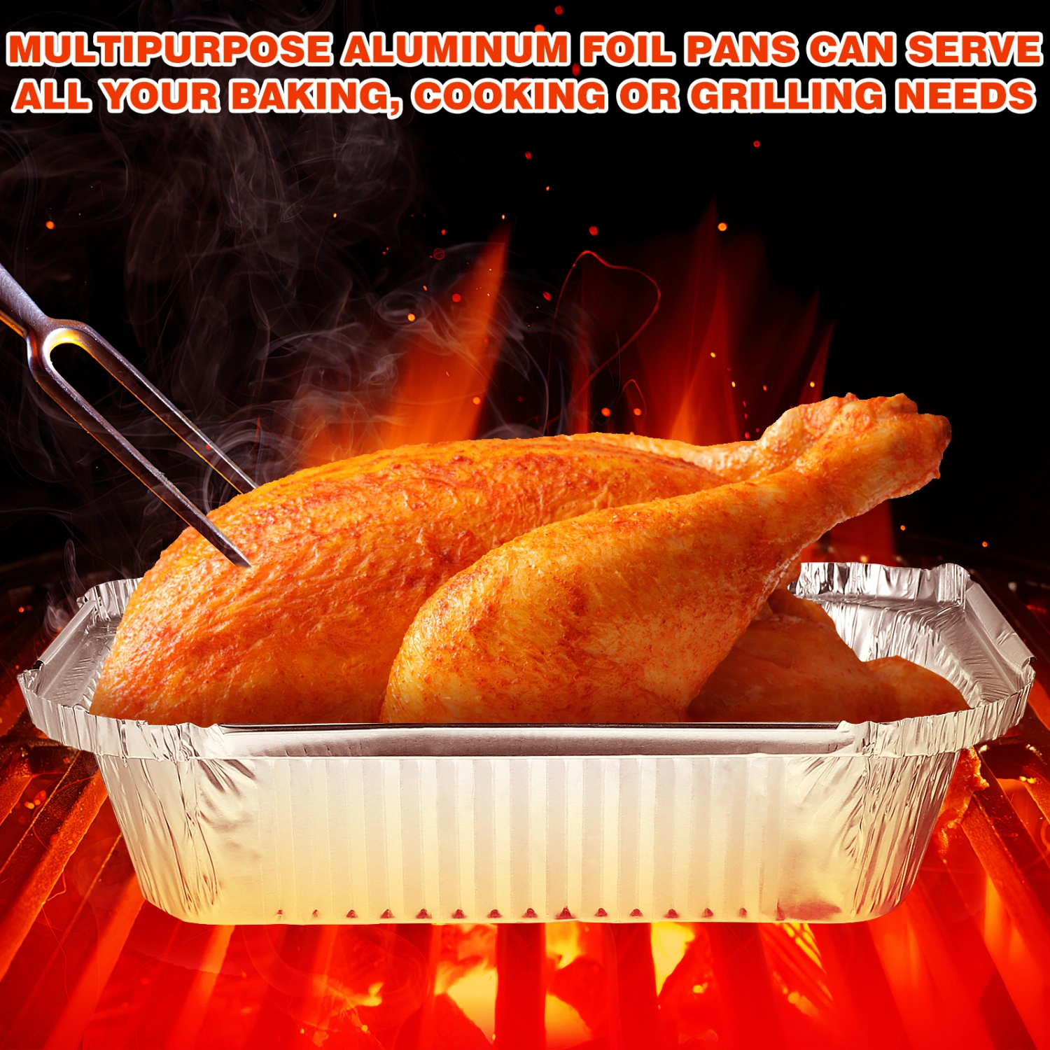 20 Pcs Disposable Foil Pans Aluminium Foil Trays Foil Food Trays Tin Foil Pans Containers for Oven Roasting Broiling Cooking