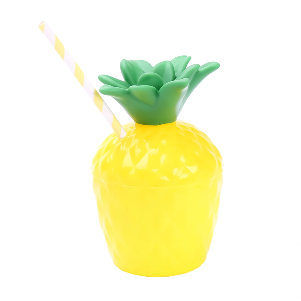 Pineapple Drink Cups Tropical Party PE Cups Supplies for Luau Party Beach Theme Party (with Straw)