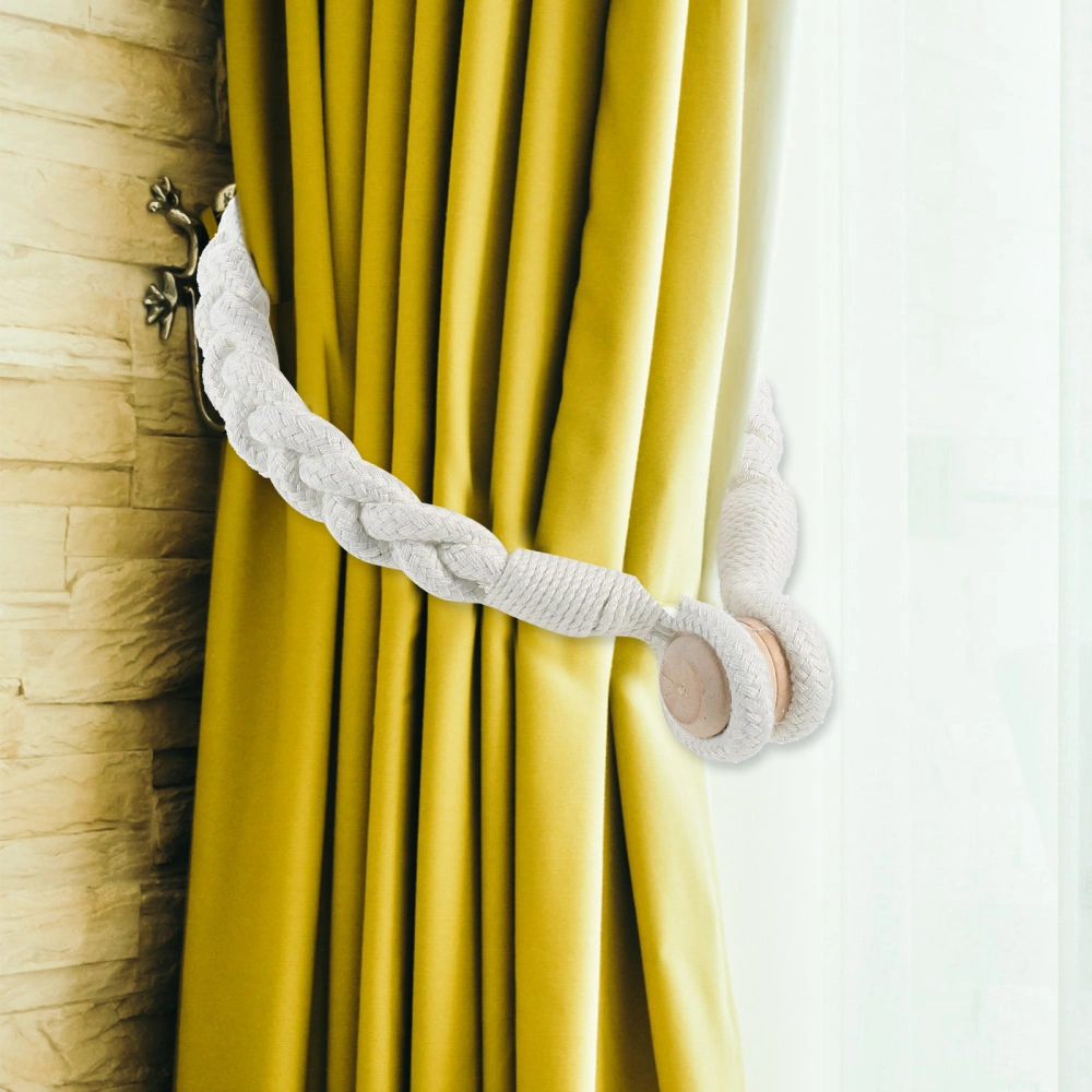 2pcs Curtain Tiebacks Rope Drape Tie Drapery Decor Magnetic Curtain Holdback