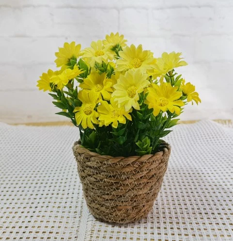 Artificial Potted Flower Desktop Faux Potted Plant Artificial Plant in Pot Ornament