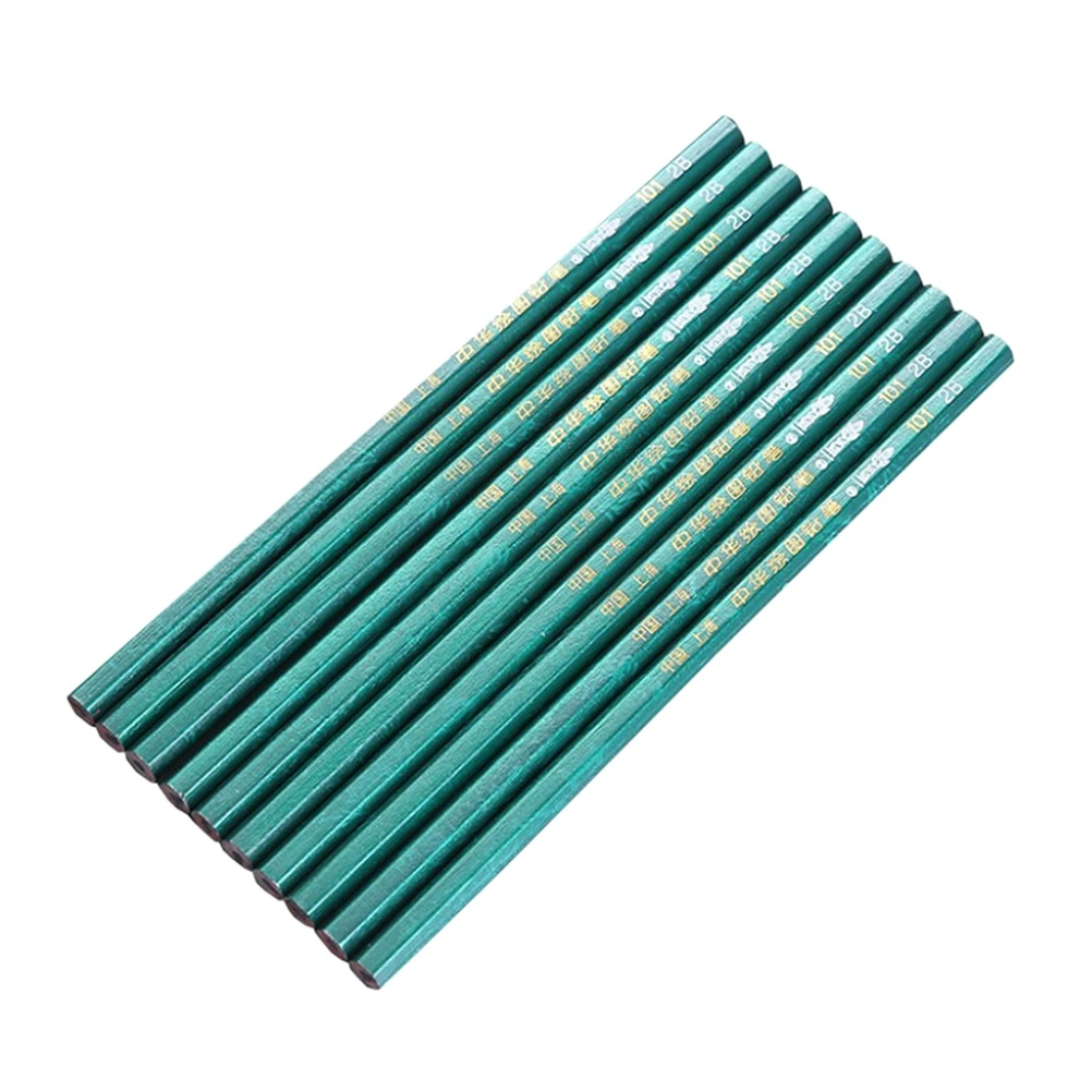 10pcs Wooden 2B Pencils Sets Environmental Protection Drawing Painting Pencils for Drawing and Writing
