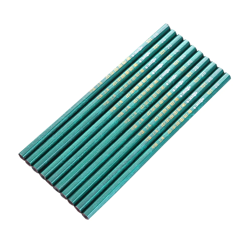 10pcs Wooden 2B Pencils Sets Environmental Protection Drawing Painting Pencils for Drawing and Writing