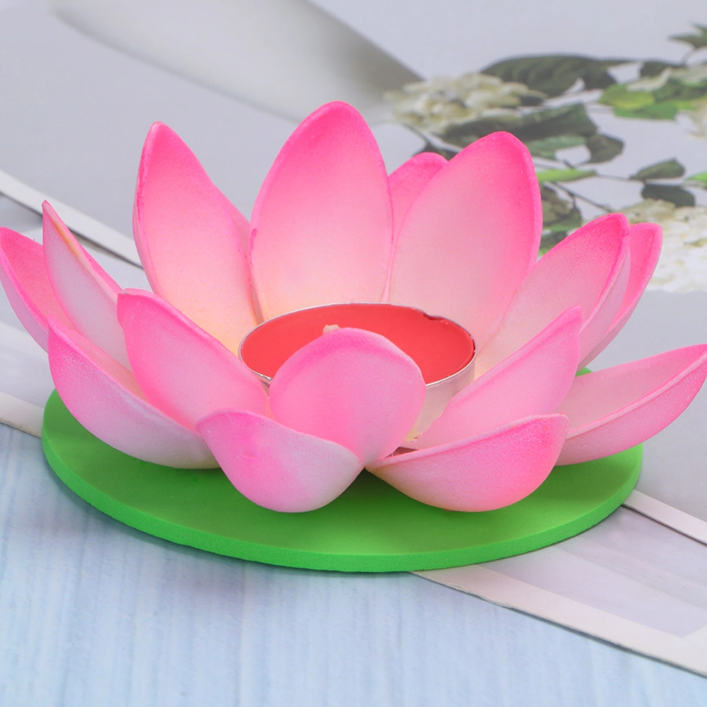 5pcs Candle Light Lotus Shape Candle Light Festive Wishing Lamp Decorative for Home Decor (Pink with Candle)