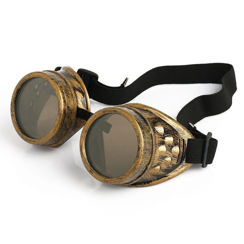 Vintage Steampunk Gothic Welding Goggles Glasses (Brass)