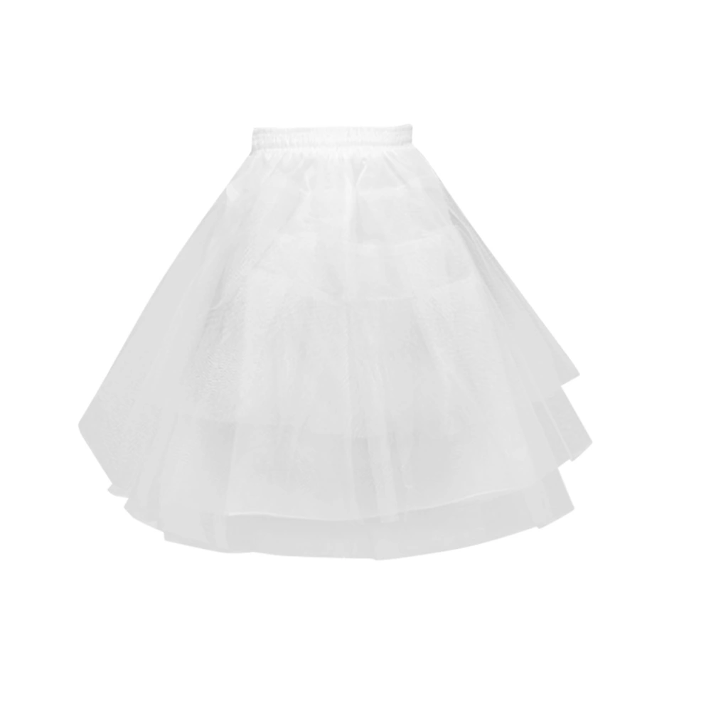 1PC Wedding Flower Children Petticoat Tutu Skirt Crinoline Boneless Short Skirt Brace Kids Petticoat for Girl Wearing Black Size 35cm White