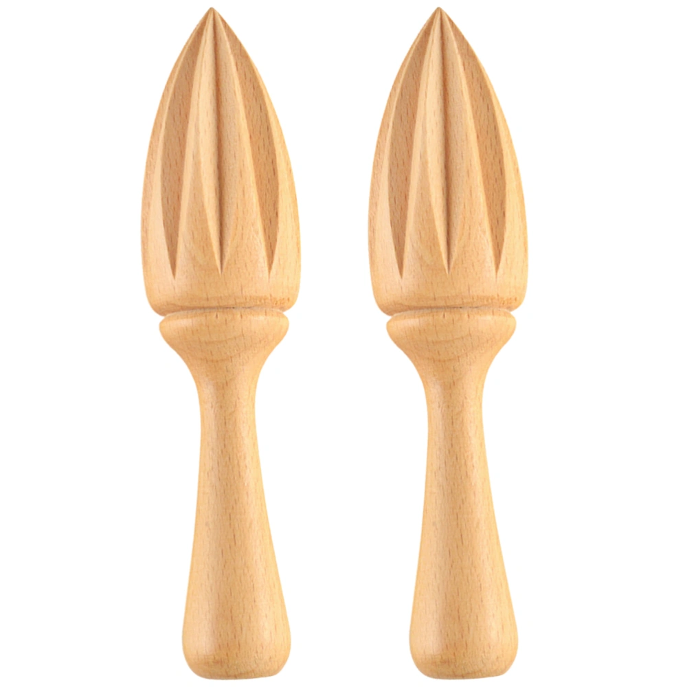 2pcs Beech Manual Lemon Juicers Citrus Reamer Cone Fruit Squeezer Kitchen Supplies for Home