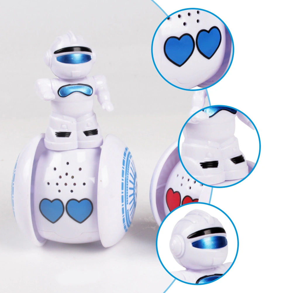 1Pc Baby Educational Plaything Lovely Tumbler Toys Children Robot Toys (Blue)
